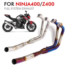 Ninja 400 Z400 полная система мотоциклетная выхлопная труба глушитель средняя Соединительная труба мото выхлопная труба для Kawasaki Ninja400 z400