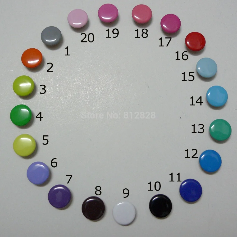 

1000Sets 10mm 20 Solid Color Mix Prym Prong Snap Buttons Oeko-Tex 100 Certificate Approve