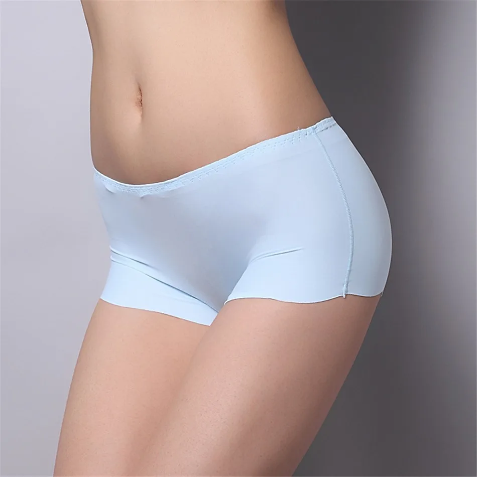 8 Colors 2017 New Arrival Ice Silk Seamless Underwear Cool Breathable Safety Panties Boy Shorts for Women Girls  Pants 1 (6)