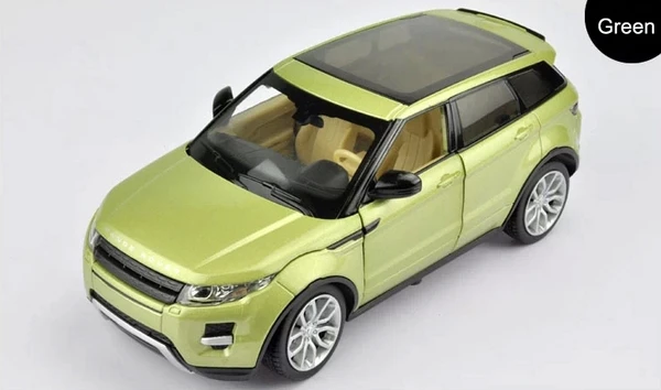 1:24 Масштаб Литой Сплав металла роскошная модель автомобиля SUV для Range Rover Evoque коллекция класса Модель звук и светильник игрушки автомобиль - Цвет: Зеленый