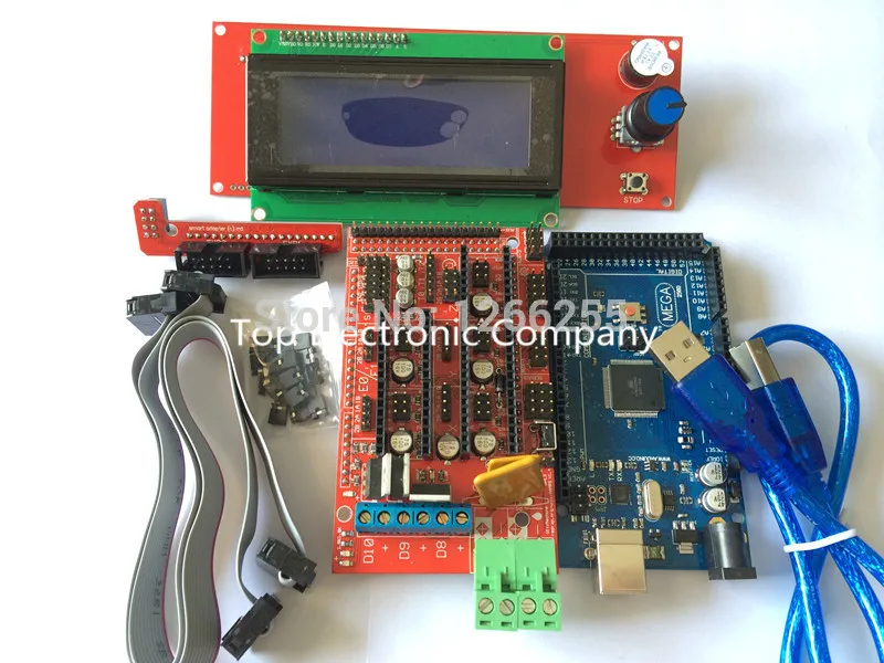 1pcs Mega 2560 R3 + 1pcs usb cable + 1pcs RAMPS 1.4 Controller + 2004 LCD control panel for 3D Printer arduino kit