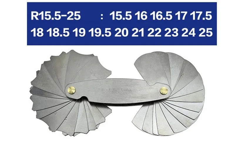 4 предмета в комплекте с малым радиусом манометры R0.3-1.5 R1-7 R7.5-15 R15.5-25 Нержавеющая сталь выпуклые зеркала безопасности arc измерительный инструмент