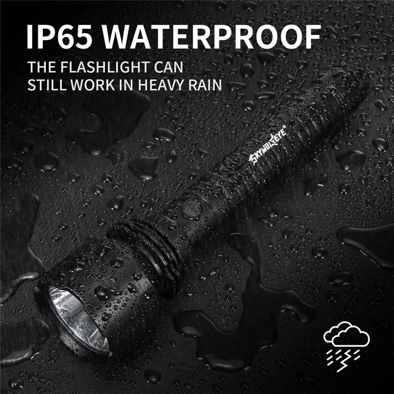 Tactical Police Torch Led Light USB Flashlight Rechargeable T6 LED 5 Modes 18650 Flashlight Military Torch Zaklamp 40MAY1307