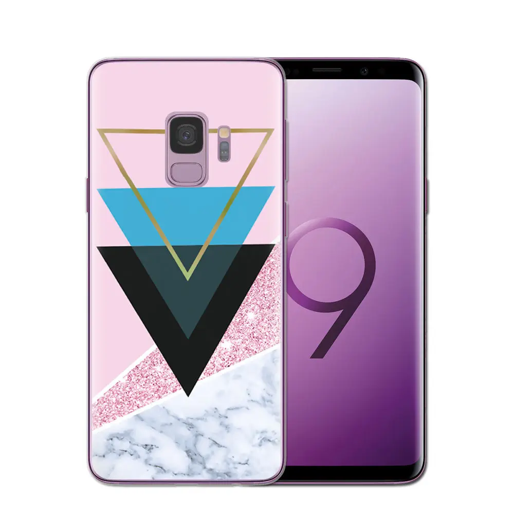 Геометрический мраморный чехол для Samsung Galaxy A6 A7 A8 Plus 2018 Мягкий из ТПУ S9 S8 S7 S6 Edge 3D