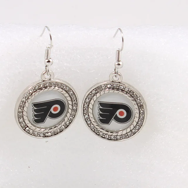 philadelphia flyers team charm dangle earrings ice hockey sport fans philadelphia flyers earrings