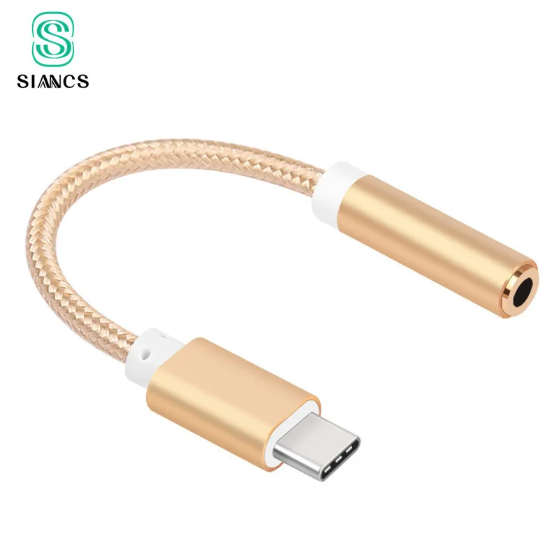 

USB Type-C to 3.5mm Adapter USB 3.1 Type C male to 3.5mm AUX Audio female Earphone Cable Converter for Xiaomi 6 Mi6 Letv 2