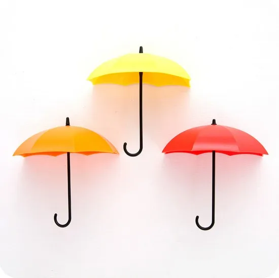 

3pcs/set Umbrella shape with hook Sticky hooks Kitchen/Bathroom/Bedroom/Living room Super Weigh Hook Storage Rack ELF 027