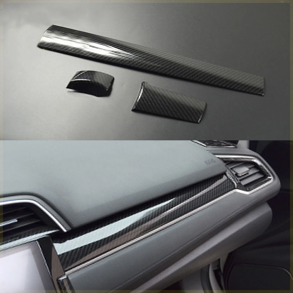 Car Door Decoration Cover Sticker Trim Center Console Dashboard Carbon Fiber For Honda Civic 2016 2017 Styling | Автомобили и