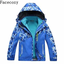 Facecozy детская зимняя куртка с капюшоном 2 в 1 камуфляжная флисовая осенняя куртка со съемным внутренним ворсом для мальчиков и девочек
