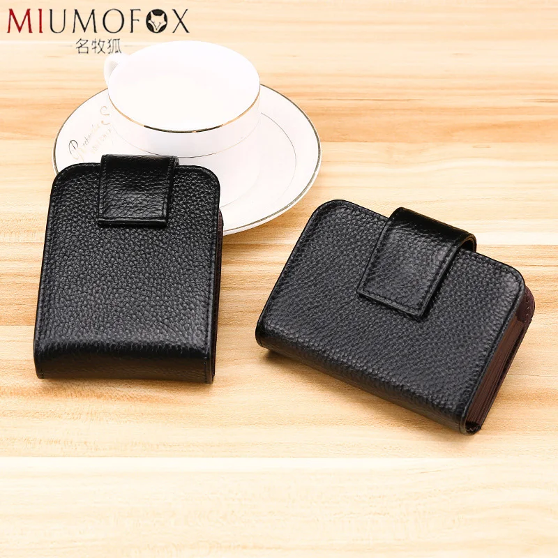 

Luxury Fashion Credit Card Holders Genuine Leather RFID Card Wallets Men Women Card&ID Case Male Business Card Organizer Holder
