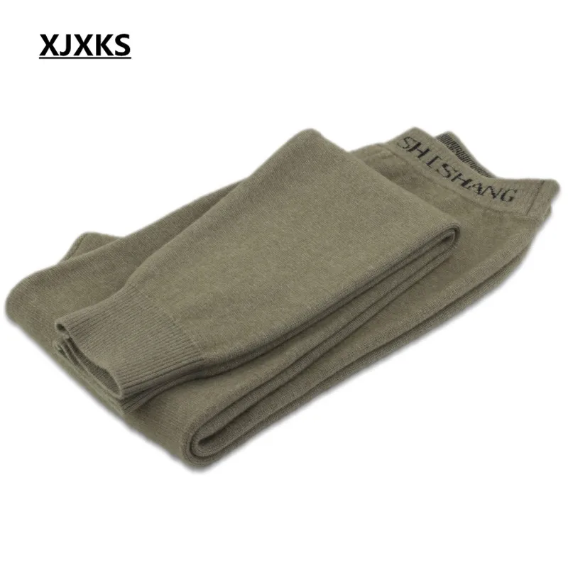 XJXKS повседневные шерстяные трикотажные мужские Леггинсы эластичные осенние и зимние теплые удобные мужские штаны 3 цвета