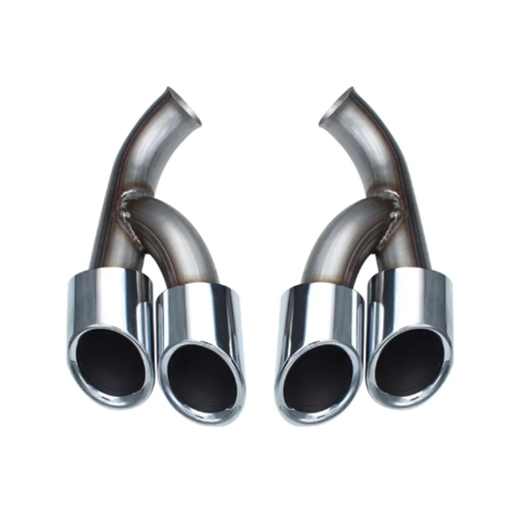 Wotefusi Silver Rear Exhaust Tail Tips Ends Pair Pipes For Porsche Cayenne 2015 2016 2017 [QP1064]