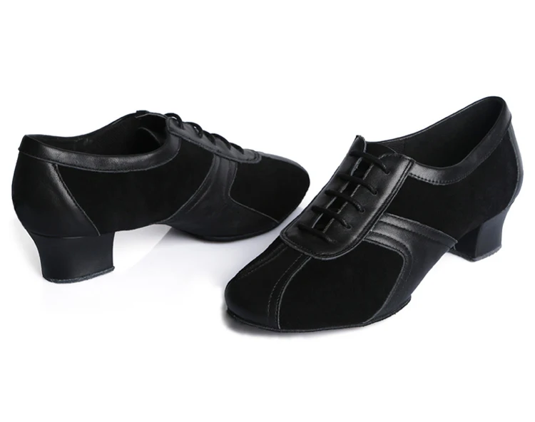 DILEECHI/Мужская обувь для латинских танцев; черные бархатные туфли из натуральной кожи для бальных танцев; профессиональные кроссовки на каблуке 4,5 см