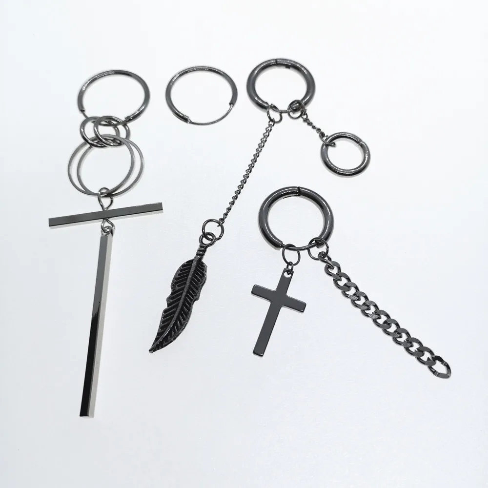 

KPOP DNA Korean QUMORAIN 4pcs/set V Earrings Earrings Long Men Bangtan Boys V Stud Earring For Women Men Album Accessories