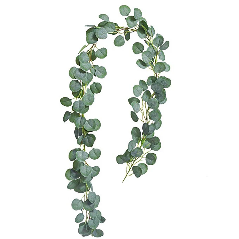 

2m Faux Eucalyptus Garland Artificial Silk Eucalyptus Leaves Vines Handmade Garland Greenery Wedding Backdrop Arch Wall Decor
