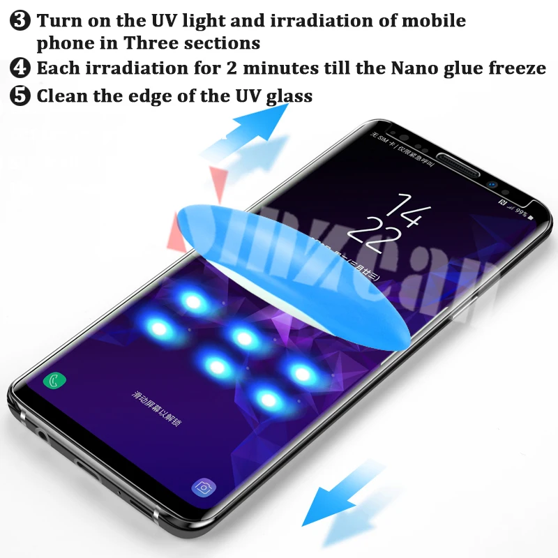 Sinzean 50 шт. для LG G7 3D УФ-стекло для LG V30/V40 полное покрытие Полный Клей закаленное стекло защитная пленка для экрана с usb-лампой