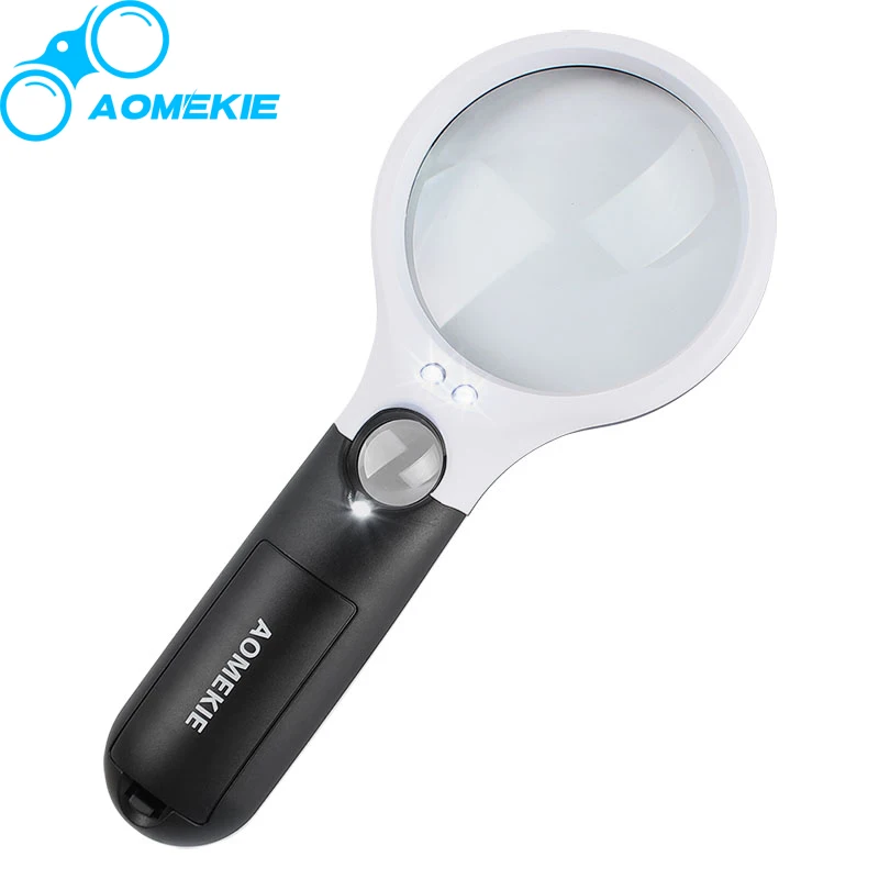 Compact Handheld 3X 45X Magnifier with 3LED Jewelry Loupe Quality ABS
