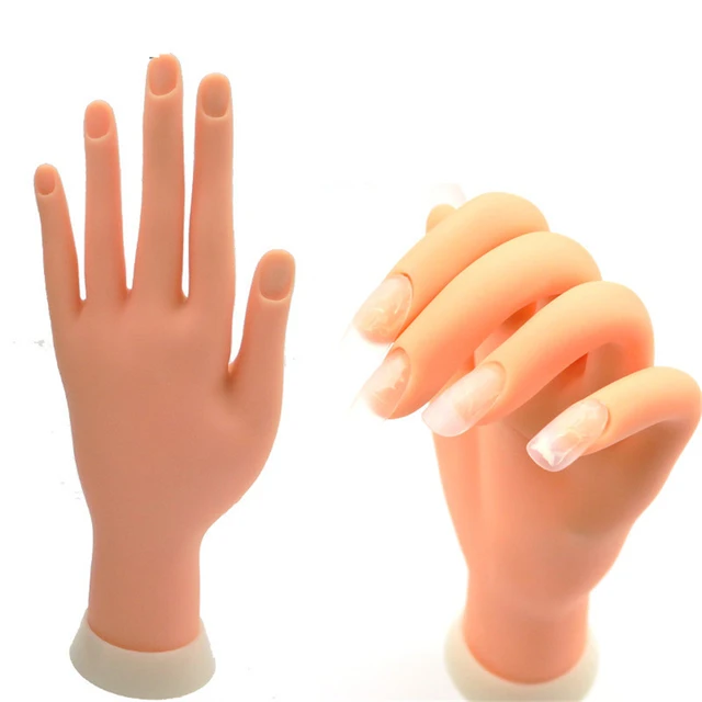 New Nail Practice Hand Model Flexible Movable Soft False Fake Hands for