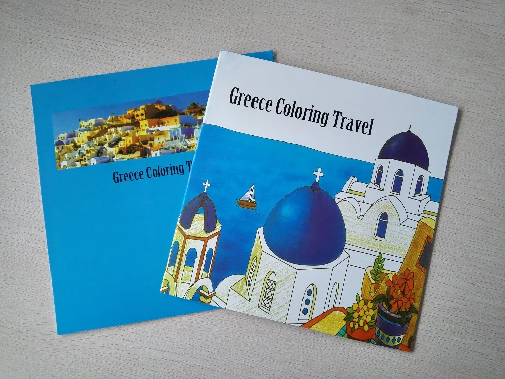 

Greece Coloring Travel 24 Pages Secret Garden Styles Coloring Book For Children Adult Relieve Stress Painting Drawing Books