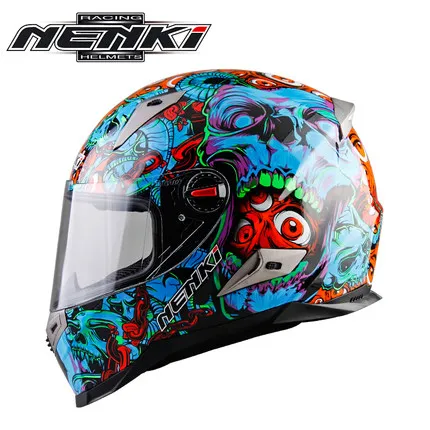 

Nenki 863 ECE Approval Racing Motorcycle Full Face Helmet Street Bike Verspa Casco Motocross Capacete Moto Casque Double Lens