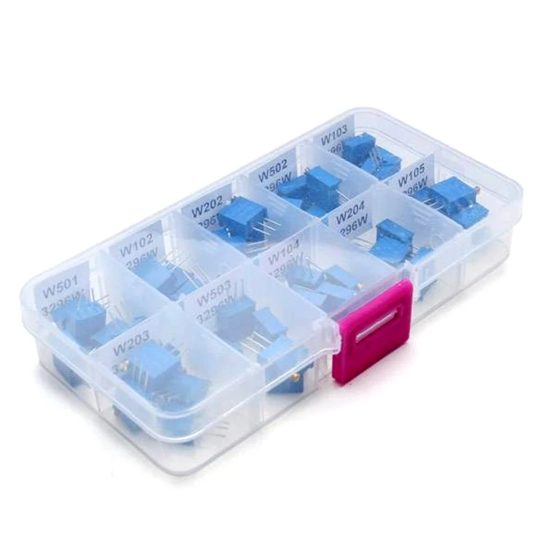 

WeiKedz 50Pcs 3296W Multiturn Trimmer Resistance Potentiometer Kit