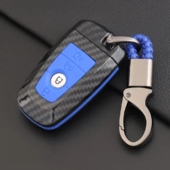 

2019 Anti-fall Carbon fiber silicone Car Key Cover Case For Ford Fusion Mondeo Mustang Edge Expedition EXplorer 2018 Auto Shell