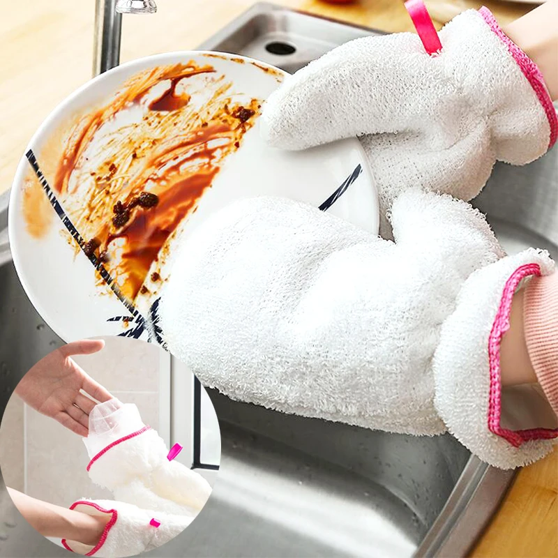 

1pcs Waterproof Rag Glove Anti Slip Dishwashing Glove for Kitchen Tool Furniture