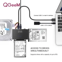 כונן קשיח כבל מתאם QGeeM SATA ל- USB IDE מתאם USB 3.0 Sata 2.5 3.5 USB כונן קשיח HDD SSD ממיר IDE SATA ל- USB SATA כבל מתאם (4)