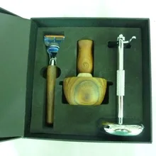 FS-# FRTZ11058 подарочный набор для бритья из черного дерева, лучшая щетка для барсука 24 мм, 5 слоев лезвия бритвы, подставка для бритья, деревянная чаша