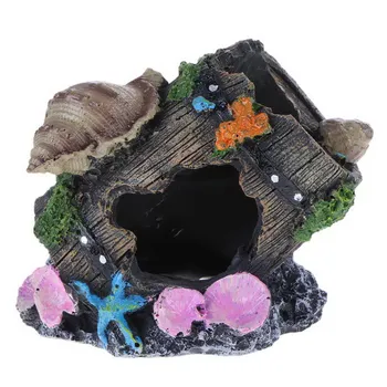 

Resin Aquarium Ornament Fish Tank Artificial Treasure box Cases Caves Ornament Landscaping Furnishing Fish Tank Decoration