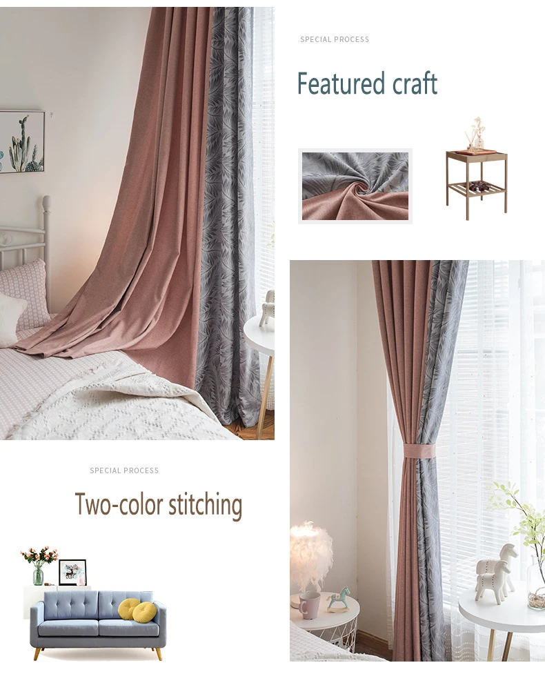Clearance Solid Color Faux Linen Blackout Curtains for Living Room Modern Curtains for Bedroom Window Curtains kitchen Curtains Blinds 22