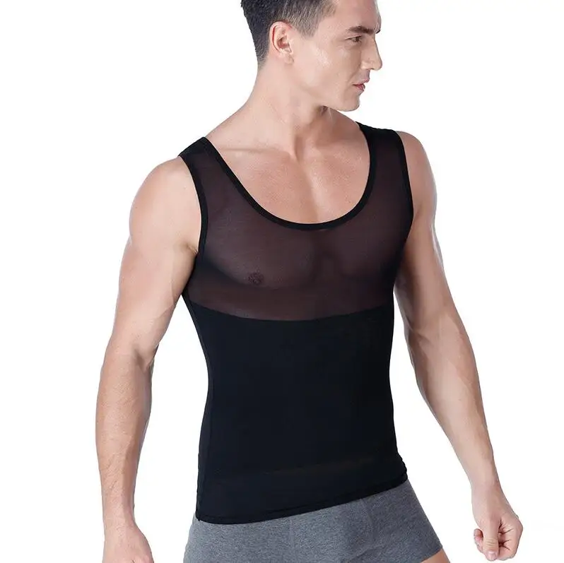 Для мужчин для похудения Body Shaper корсет жилет рубашка сжатия Абдо Для мужчин корректирующий Пояс живота Управление талии фиксирующая, для похудения нижнее бельё для девочек; Прямая поставка - Цвет: Black