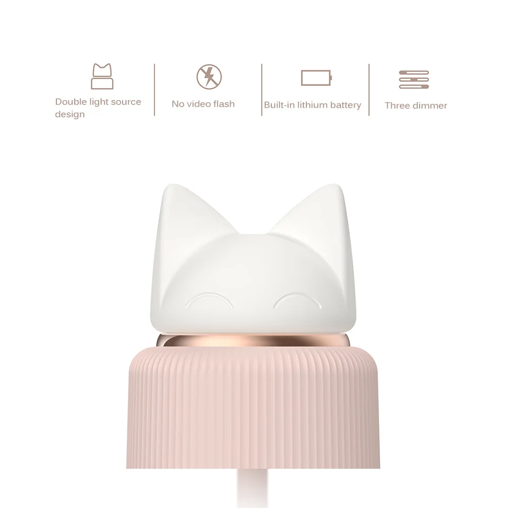 Силиконовая Лампа Кошка лампа в форме уха двойной источник освещения USB свет