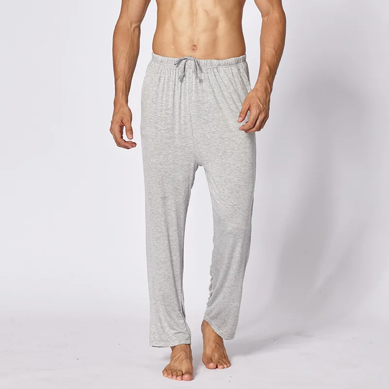 Мужская мягкая удобная домашняя одежда с завязками; Модальные пижамы; брюки для сна; Свободные повседневные штаны для отдыха; MA50166 - Цвет: Lihgt grey