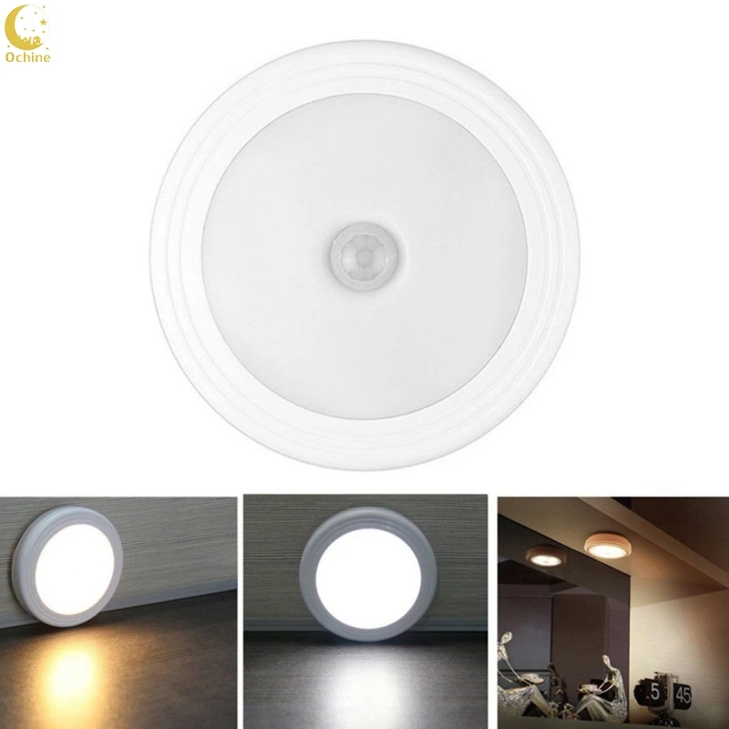 

Ochine PIR Motion Sensor LED Night Light Wireless Detector Wall Lamp Light Auto On / Off Closet Battery Power