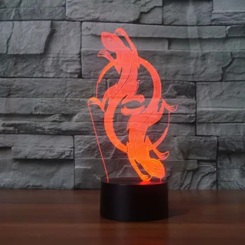 

7 Colors Changing 3D Illusion Lamp Animal lizard Night Lights 3D Visual lights Bedroom Desk Decoration LED Lamp Children Gift