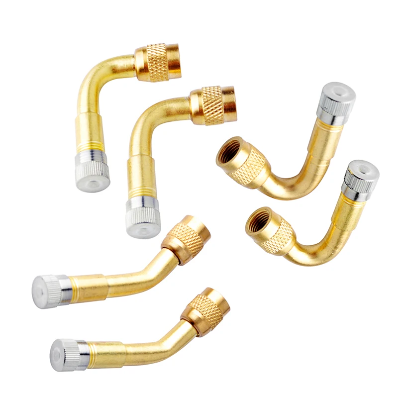 

2 PCS Motorbike / Car Wheel Tire Tyre Valve Extension Adaptor Gold 45 Degree 90 Degree 135 Degree Angle Car Styling