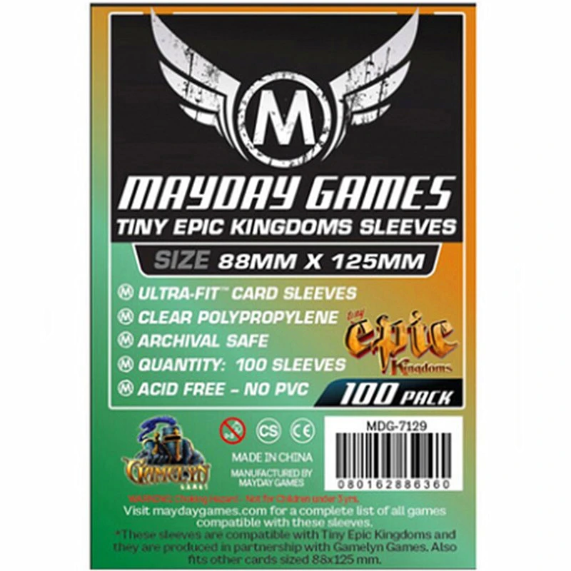 

5 packs/lot MAYDAY Card Sleeve 7129 for 88*125mm cards protector clear 100 sleeves/pack case Board Games Sleeves