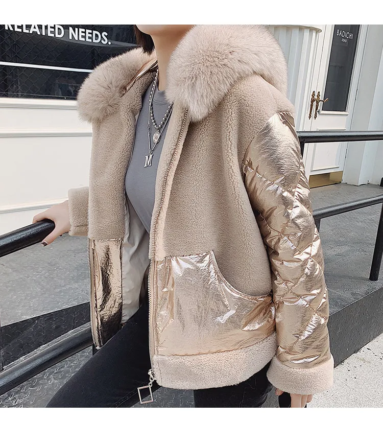 Женская куртка на утином пуху OFTBUY, с натуральным мехом лисы на ...