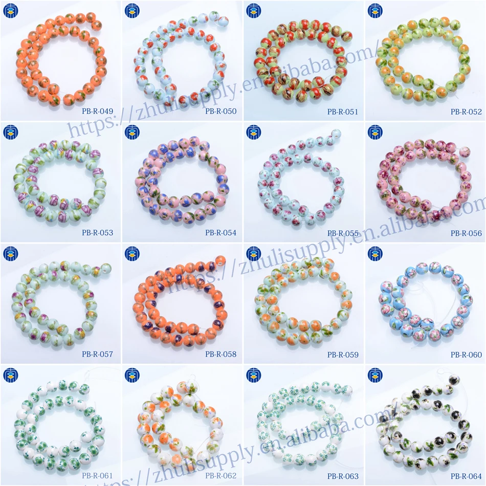 JuleeCrystal круглые 10 мм винтажные китайские керамические, фарфоровые шарики бусины для ожерелья браслеты Изготовление ювелирных изделий