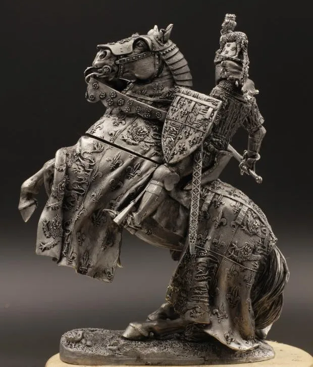 1/24 75 мм Англия "черный принц" Эдварда олова металла древний солдат статуэтки модели домашнего рабочего стола украшения индивидуальные подарки