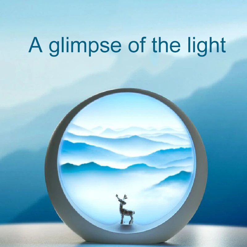 Настольная лампа белый олень глубокий горный сцена атмосферный светильник Usb зарядка пресс-переключатель светодиодный ночной Светильник Белый Abs