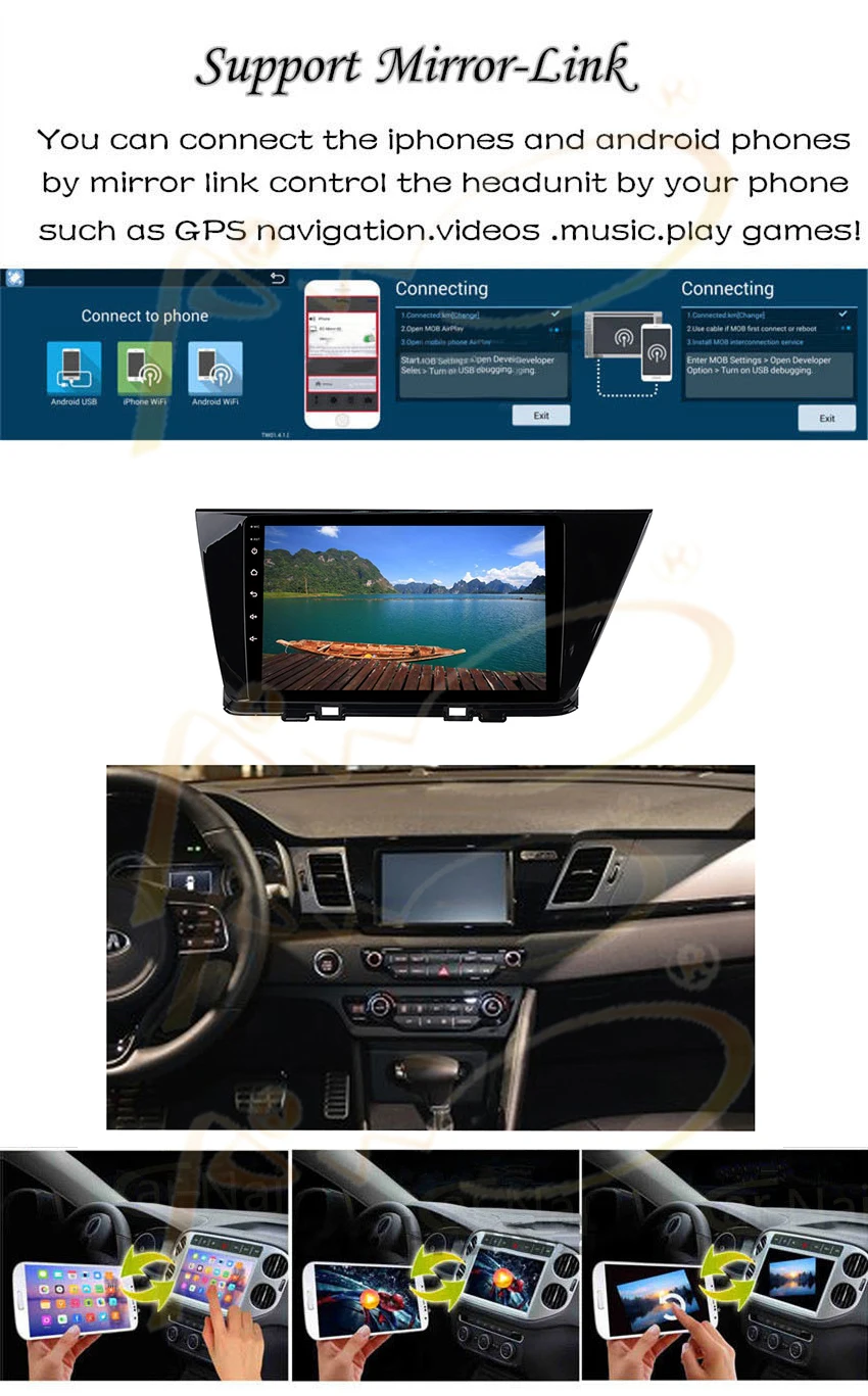 Top Android 8.1 Car Radio GPS Navi Player for Kia Niro 2016-2018 Car Multimedia Stereo Sat Nav Head Unit Audio Wifi 5