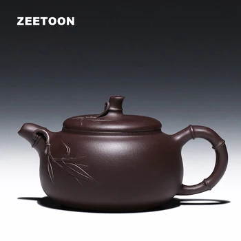

300cc Authentic Yixing Teapot Master Handmade Lohan Bamboo Pot Chinese Health Care Purple Clay Tea set Tea Pot Tea Maker Teaware
