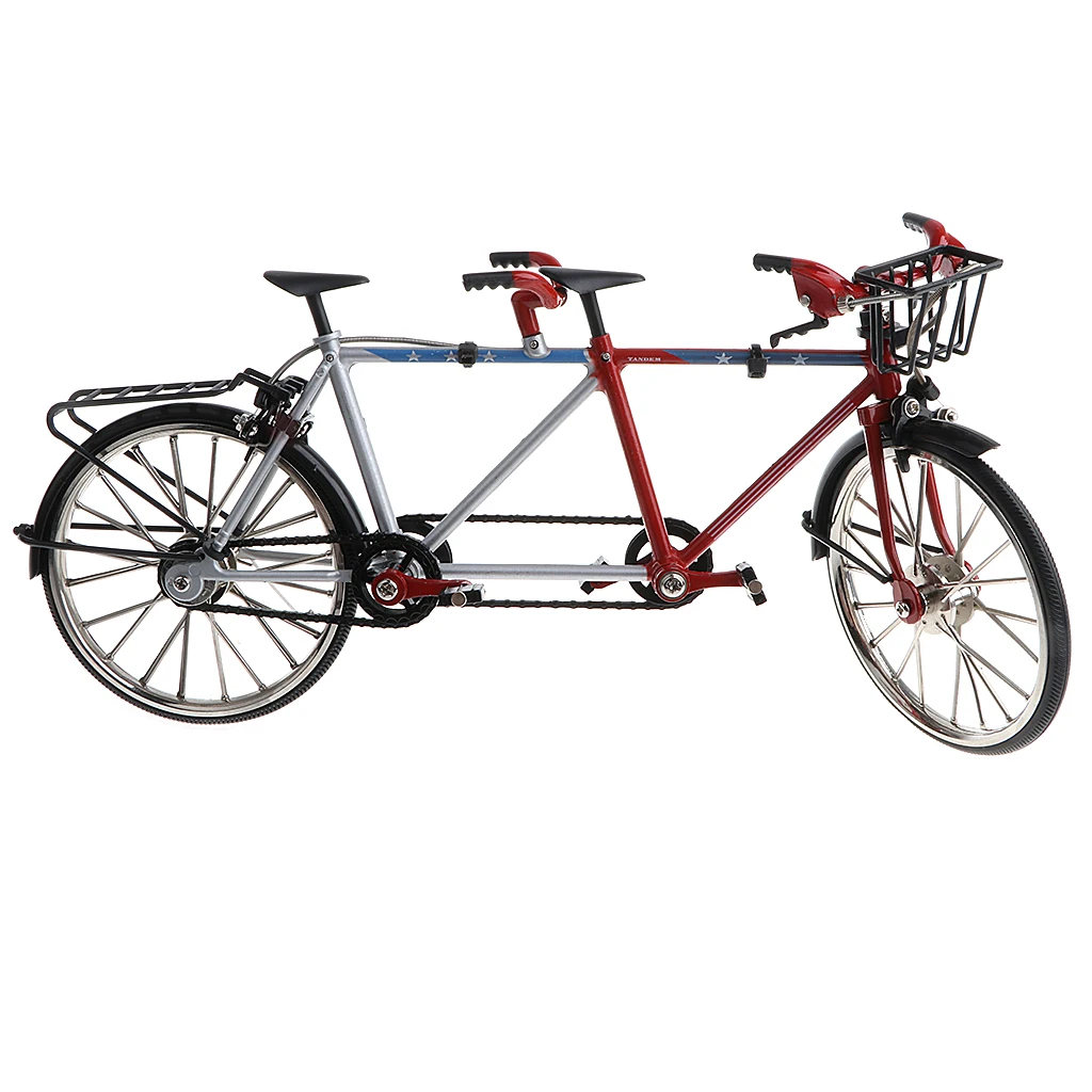 2X 1/10th Miniature Tandem Bike Cycling Toy Velodrome Diecast Vehicle Model Playset Birthday Gift