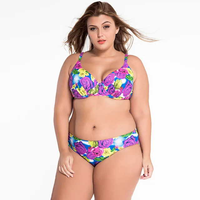 New biquini swimsuits plus size XXXXL large women sexy bikinis padding