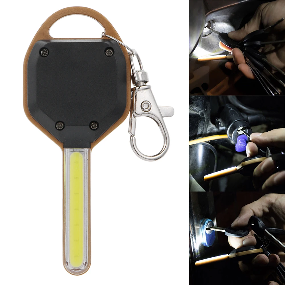 

1PC Small Size ABS LED Flashlight Light Mini Key Shape Key Chain Ring Keychain Lamp Torch Emergency Camping Night Light