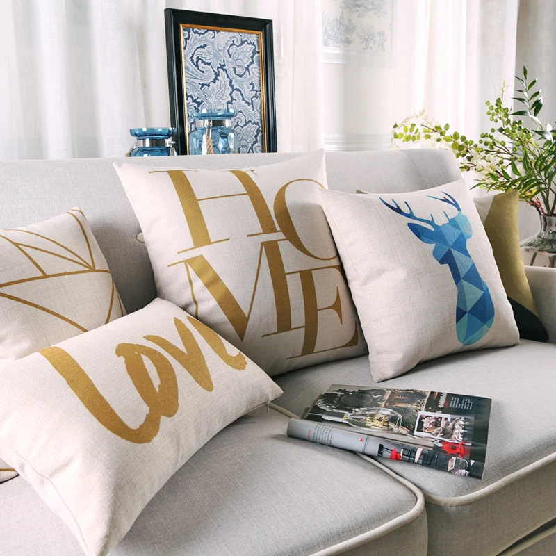 Декоративный чехол для дивана в виде оленя|cushion cover|decorative cushion coverscushion cover gold |