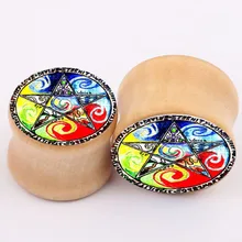 new explosion color wood bones real ear piercing jewelry PLUG expansion Earrings tunnel body jewelry