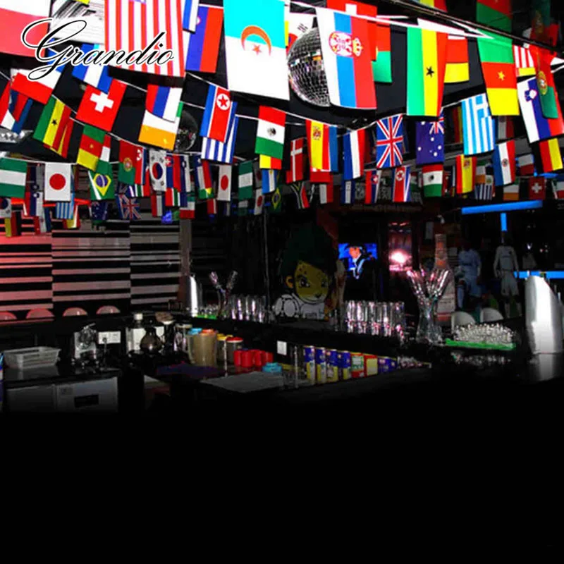100 Countries 25M Hanging Flags 14x21cm Polyester National Flag House Decorative and Banners for Home Office Bar Party|Флаги баннеры и